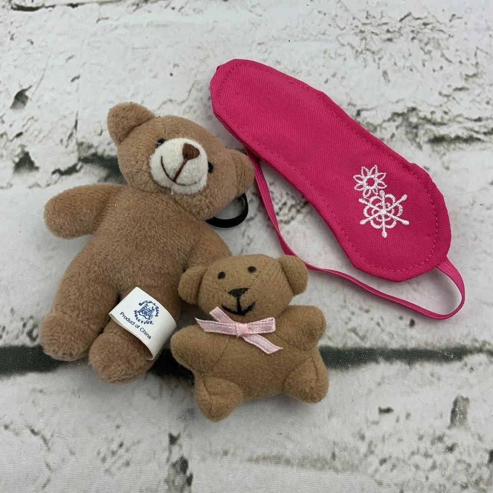Doll Blankets Mini Teddy Bears Sleep Mask Pink‎ Purple Lot